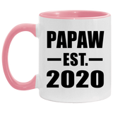 Papaw Established EST. 2020 - 11oz Accent Mug Pink