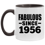68th Birthday Fabulous Since 1956 - 11oz Accent Mug Black