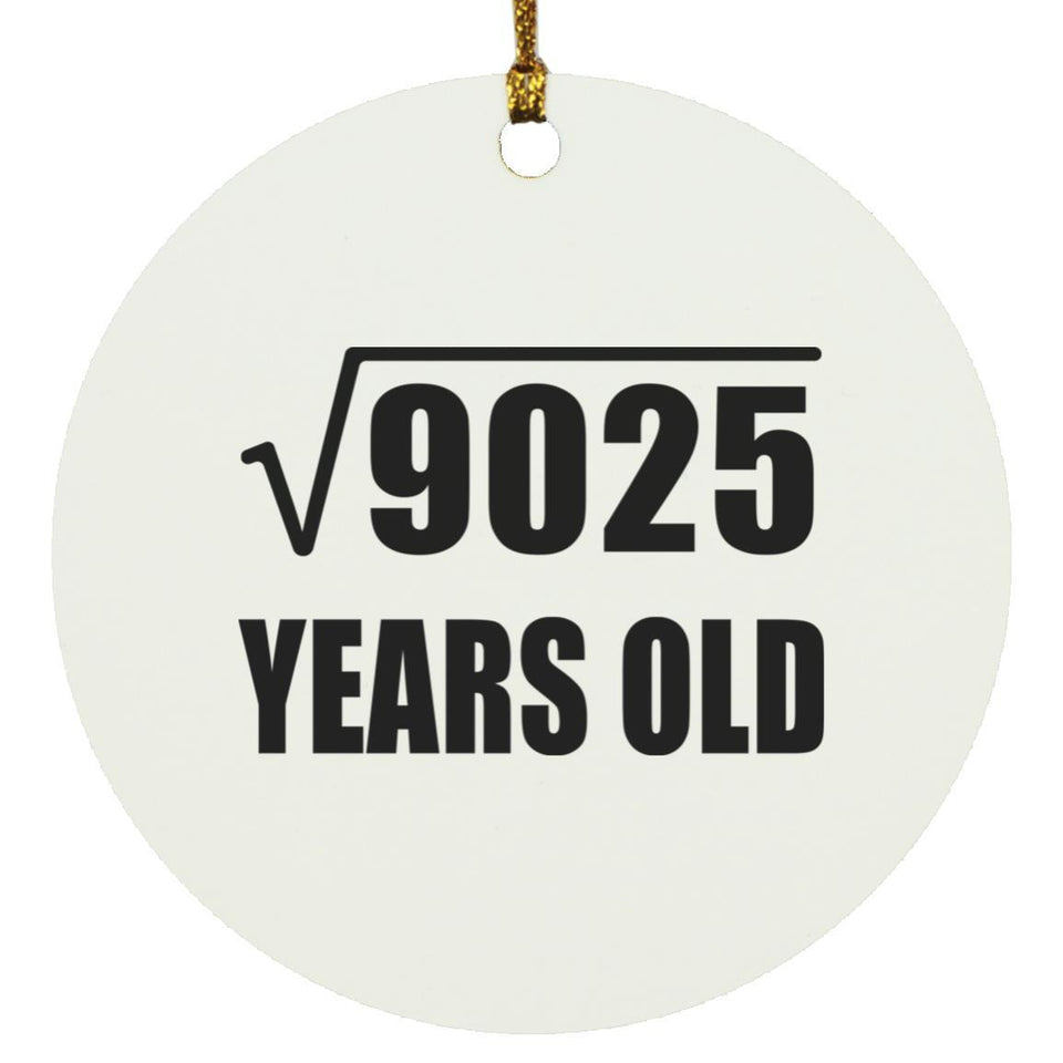 95th Birthday Square Root of 9025 Years Old - Circle Ornament