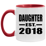 Daughter Established EST. 2018 - 11oz Accent Mug Red