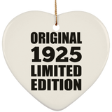 99th Birthday Original 1925 Limited Edition - Heart Ornament