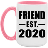 Friend Established EST. 2020 - 15oz Accent Mug Pink