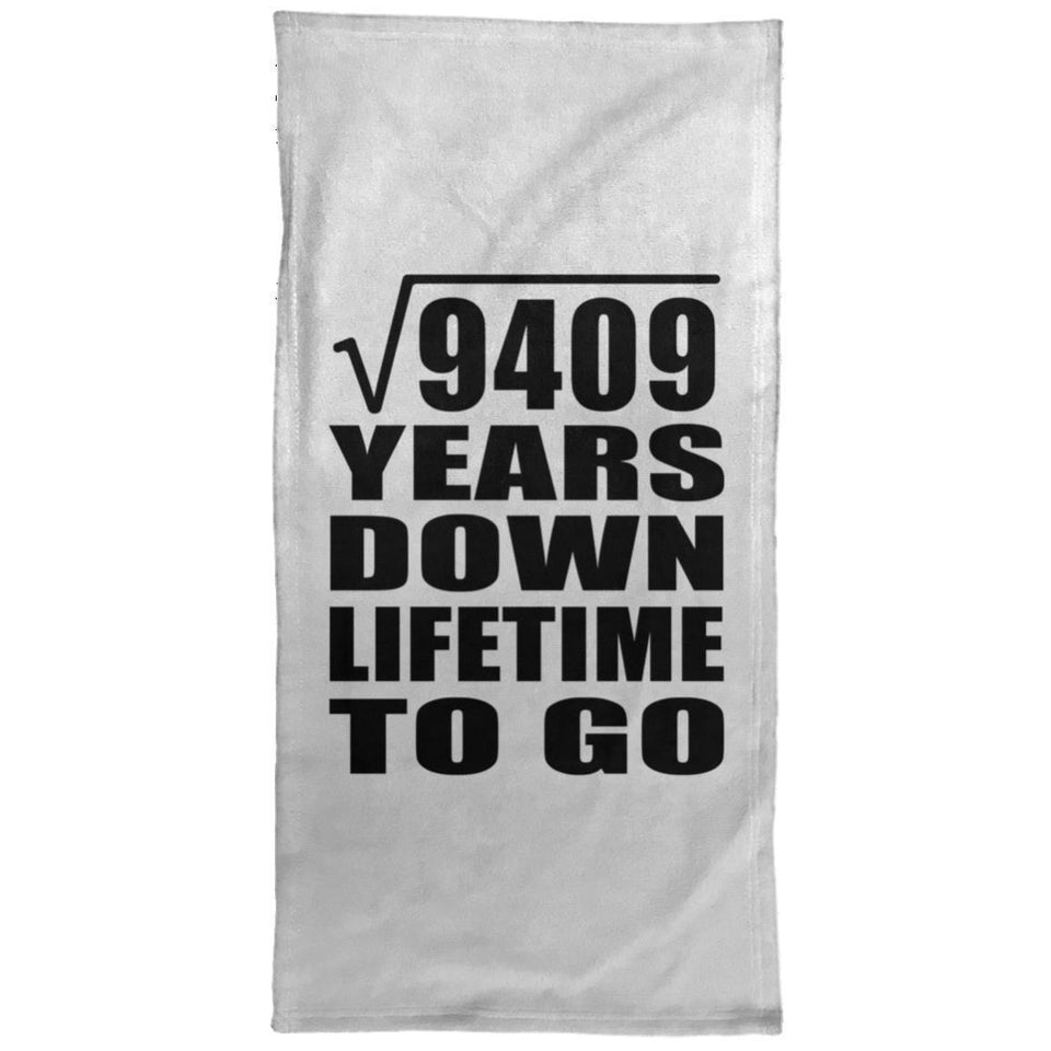 97th Anniversary Square Root of 9409 Years Lifetime To Go - Hand Towel