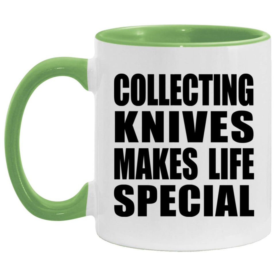 Collecting Knives Makes Life Special - 11oz Accent Mug Green