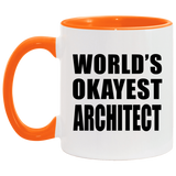 World's Okayest Architect - 11oz Accent Mug Orange
