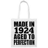 100th Birthday Made In 1924 Aged to Perfection - Tote Bag White