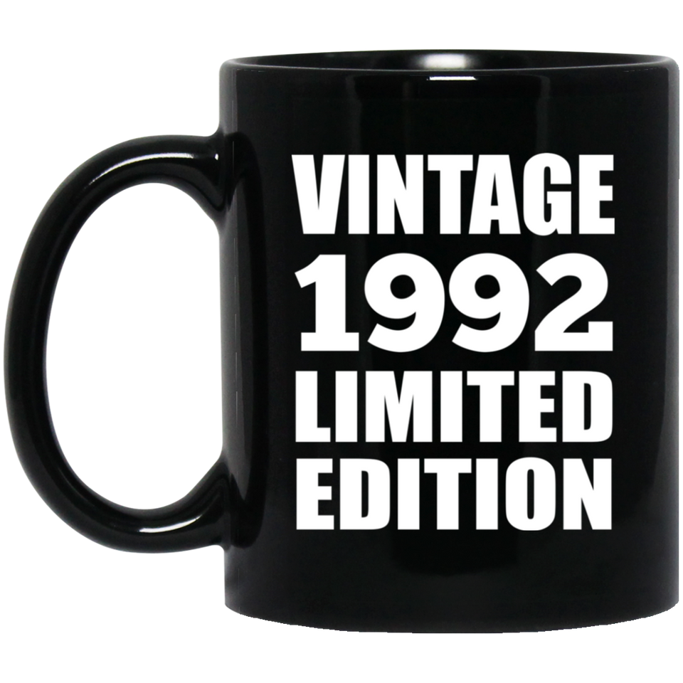 32nd Birthday Vintage 1992 Limited Edition - 11oz Coffee Mug Black