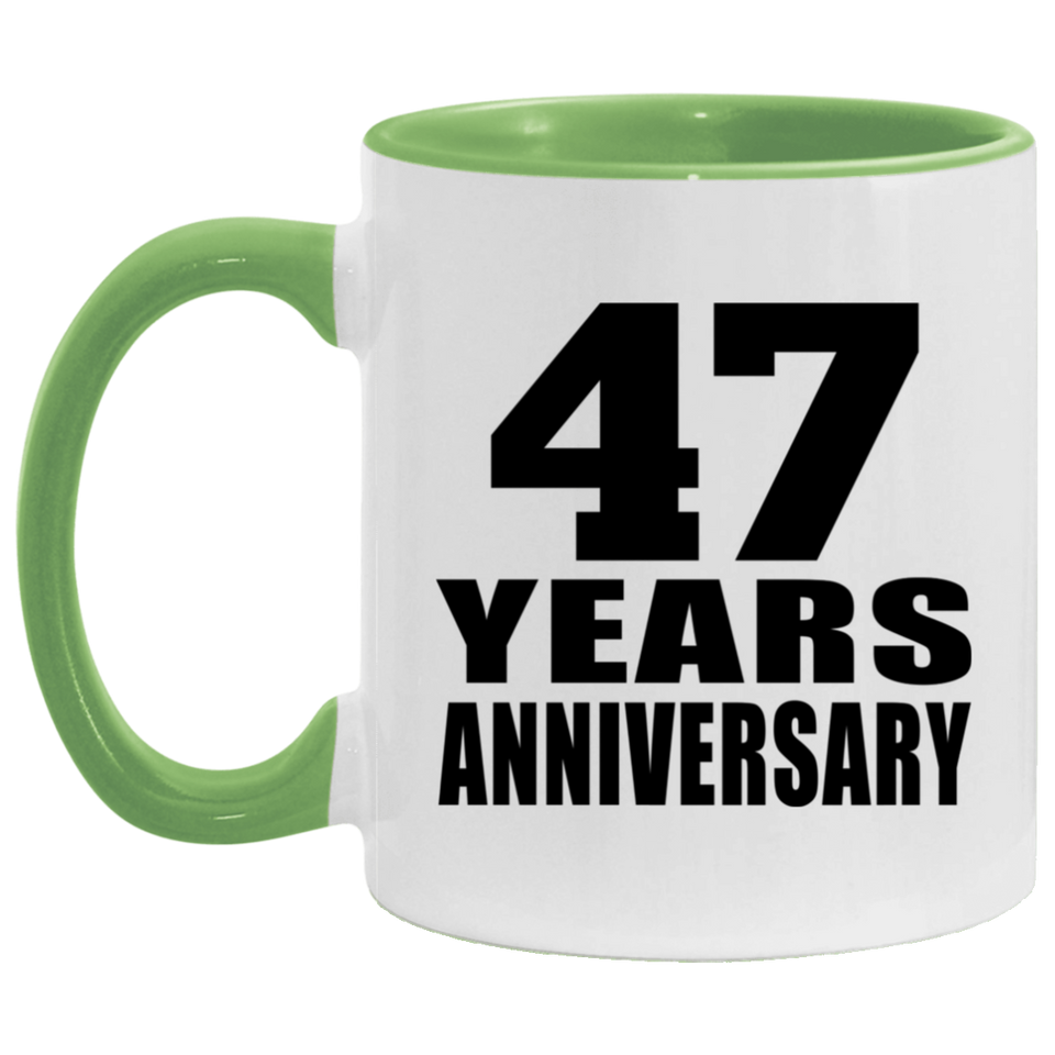 47th Anniversary 47 Years - 11oz Accent Mug Green