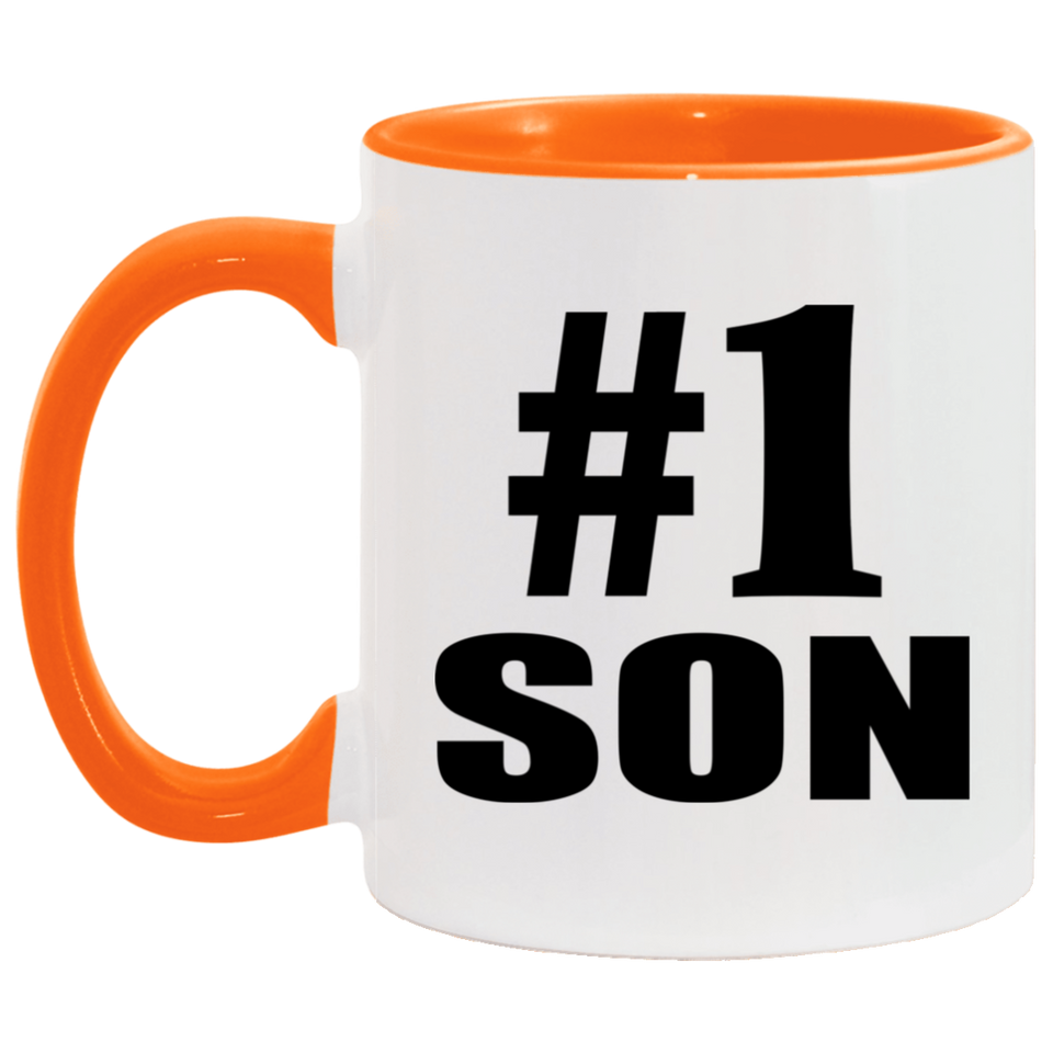 Number One #1 Son - 11oz Accent Mug Orange