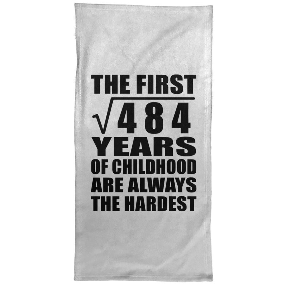 22nd Birthday Square Root of 484 Years of Childhood - Hand Towel