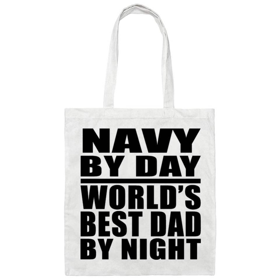 Navy By Day World's Best Dad By Night - Tote Bag White