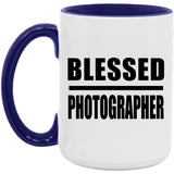 Blessed Photographer - 15oz Accent Mug Purple