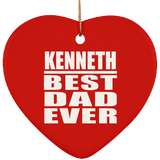 Kenneth Best Dad Ever - Heart Ornament