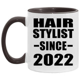 Hair Stylist Since 2022 - 11oz Accent Mug Black