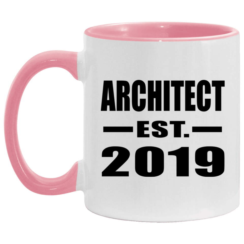 Architect Established EST. 2019 - 11oz Accent Mug Pink