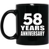 58th Anniversary 58 Years - 11 Oz Coffee Mug Black