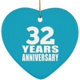 32nd Anniversary 32 Years - Heart Ornament