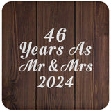 46th Anniversary 46 Years As Mr & Mrs 2024 - Drink Coaster D