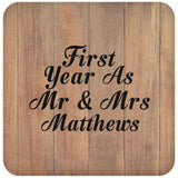 First Year As Mr & Mrs Matthews - Drink Coaster C