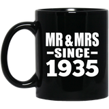 89th Anniversary Mr & Mrs Since 1935 - 11 Oz Coffee Mug Black
