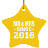 8th Anniversary Mr & Mrs Since 2016 - Star Ornament
