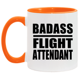 Badass Flight Attendant - 11oz Accent Mug Orange
