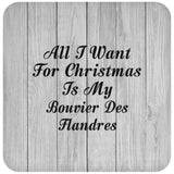 All I Want For Christmas Is My Bouvier Des Flandres - Drink Coaster F