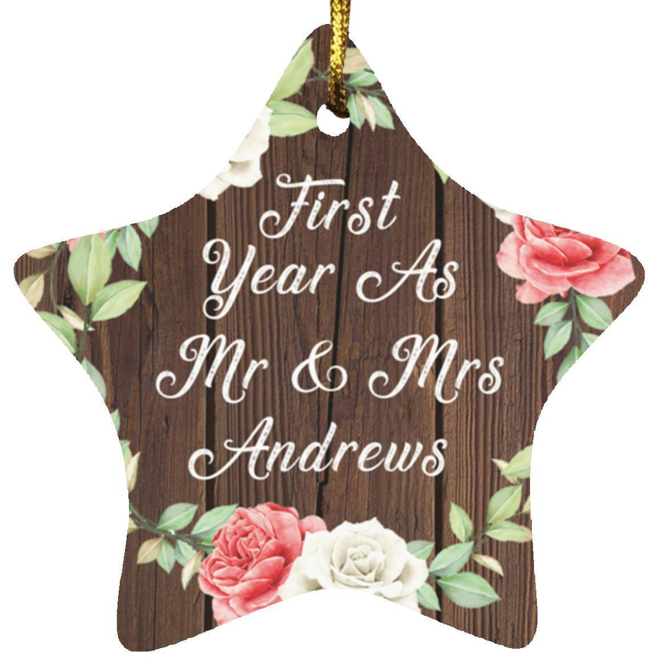 First Year As Mr & Mrs Andrews - Star Ornament A