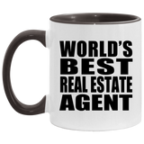 World's Best Real Estate Agent - 11oz Accent Mug Black