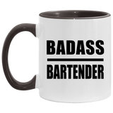 Badass Bartender - 11oz Accent Mug Black