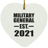 Military General Established EST. 2021 - Heart Ornament