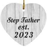 Step Father Established Est. 2023 - Heart Ornament F
