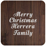 Merry Christmas Herrera Family - Drink Coaster D