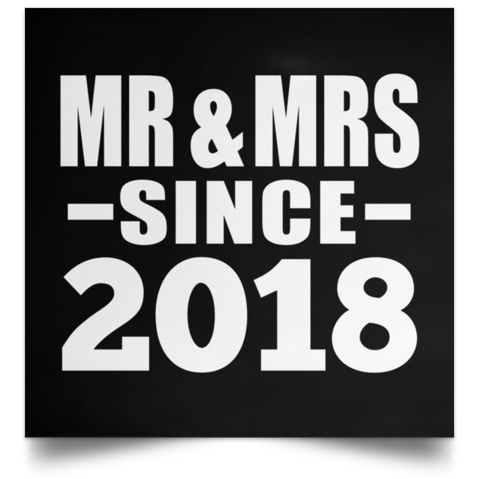 6th Anniversary Mr & Mrs Since 2018 - Poster Square