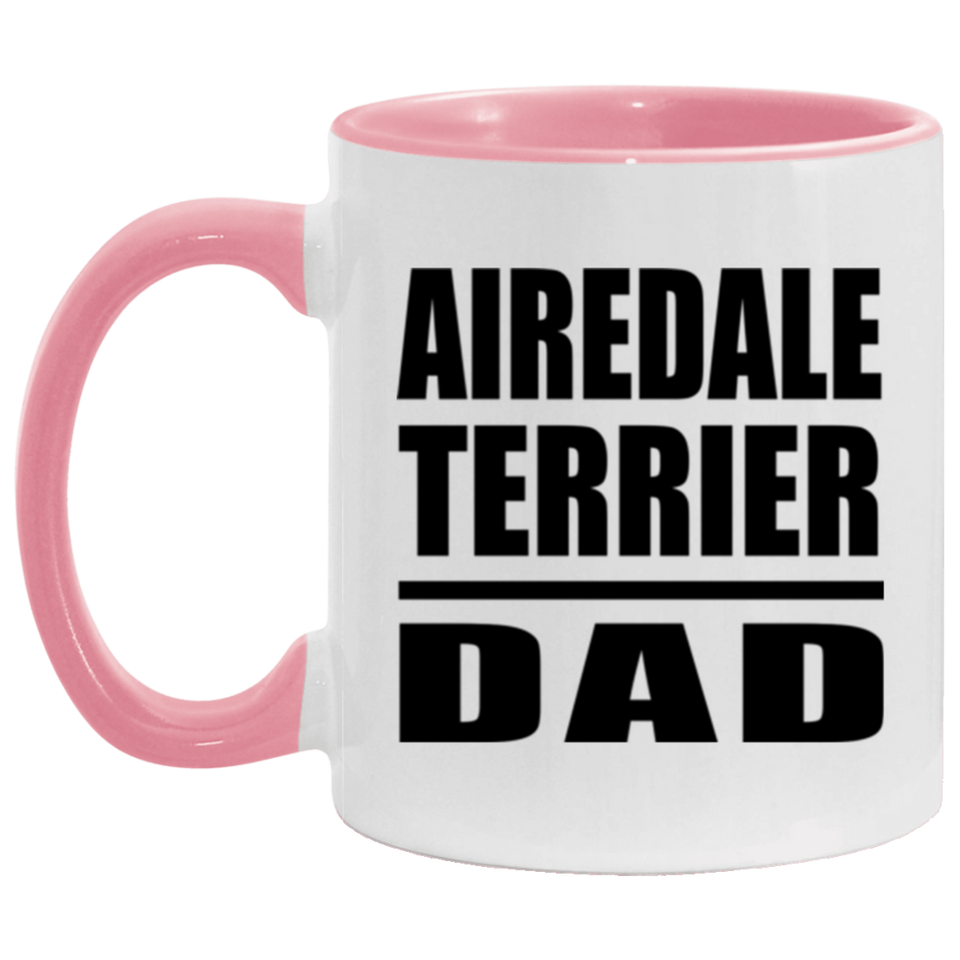 Airedale Terrier Dad - 11oz Accent Mug Pink