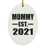 Mommy Established EST. 2021 - Oval Ornament