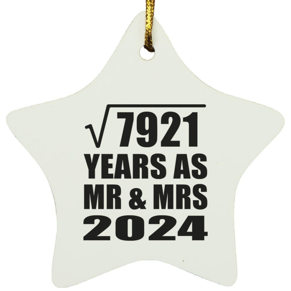 89th Anniversary Square Root of 7921 Years As Mr & Mrs 2024 - Star Ornament