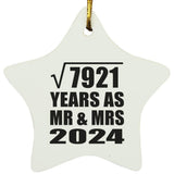 89th Anniversary Square Root of 7921 Years As Mr & Mrs 2024 - Star Ornament