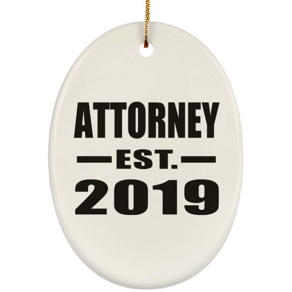 Attorney Established EST. 2019 - Oval Ornament