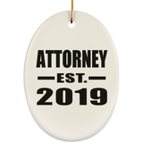 Attorney Established EST. 2019 - Oval Ornament
