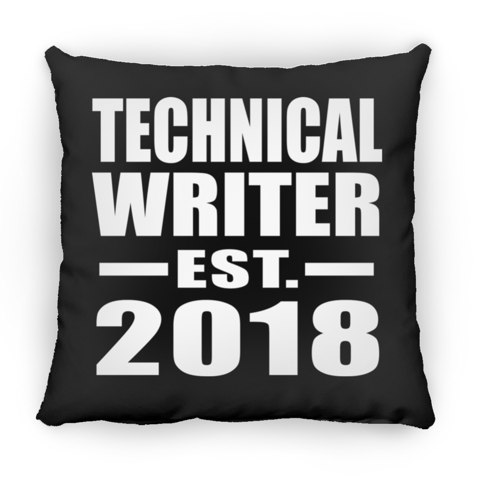 Technical Writer Established EST. 2018 - Throw Pillow Black