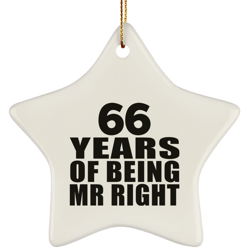 66th Anniversary 66 Years Of Being Mr Right - Star Ornament