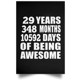 29th Birthday 29 Years 348 Months 10592 Days Of Awesome - Poster Portrait