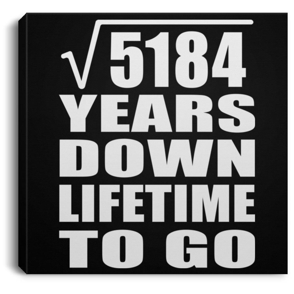 72nd Anniversary Square Root of 5184 Years Lifetime To Go - Canvas Square
