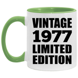 47th Birthday Vintage 1977 Limited Edition - 11oz Accent Mug Green