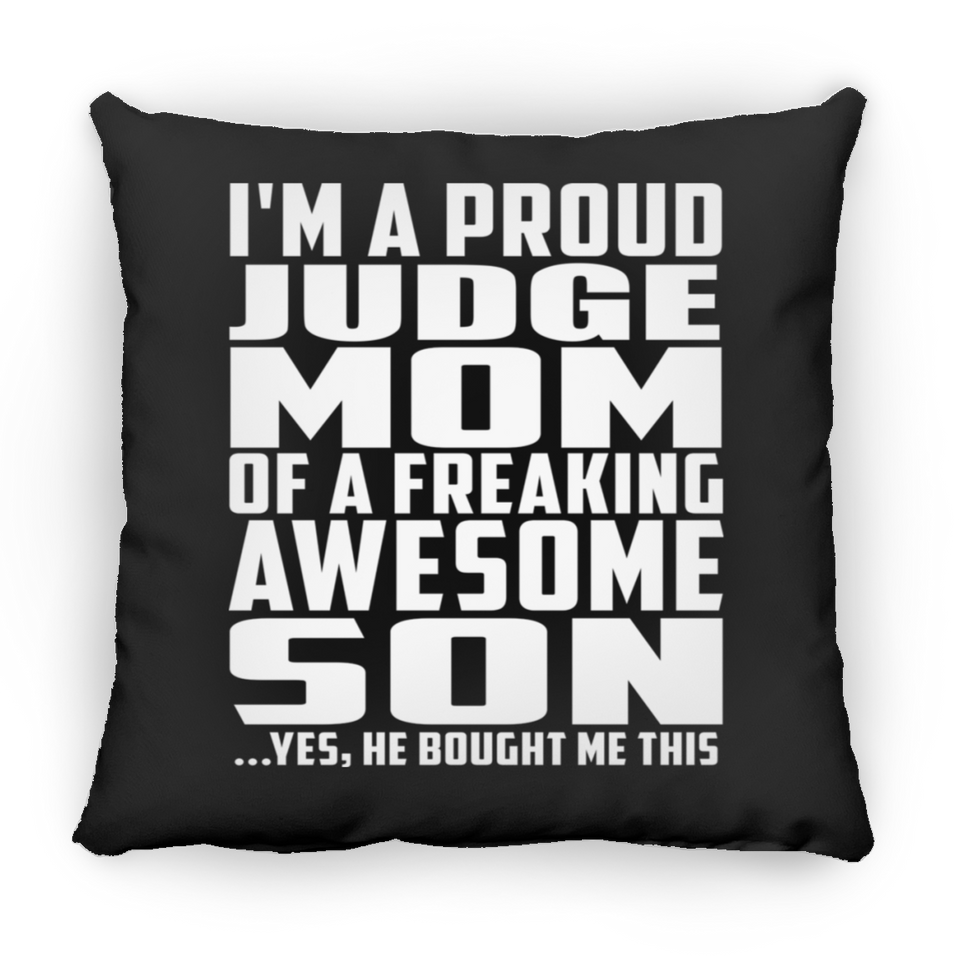 Proud Judge Mom Of Awesome Son - Throw Pillow Black