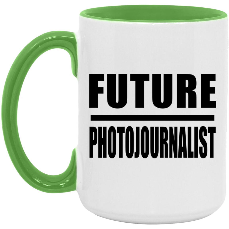 Future Photojournalist - 15oz Accent Mug Green