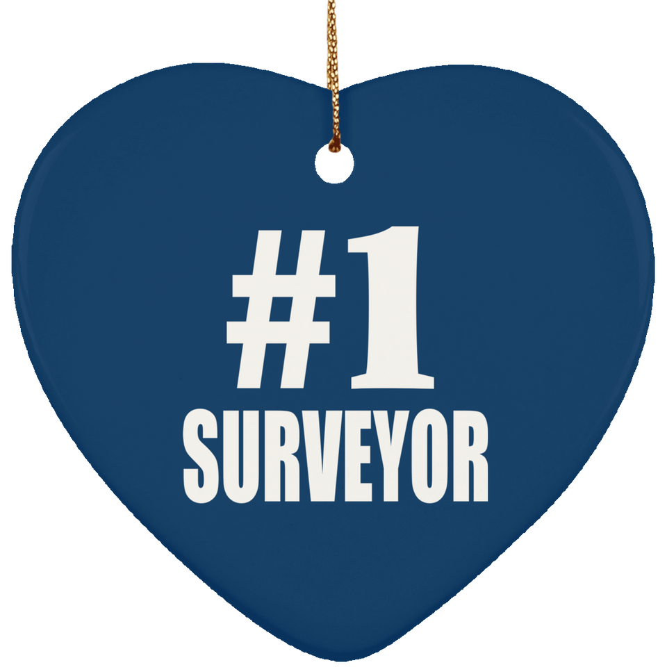 Number One #1 Surveyor - Heart Ornament