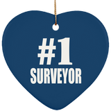 Number One #1 Surveyor - Heart Ornament