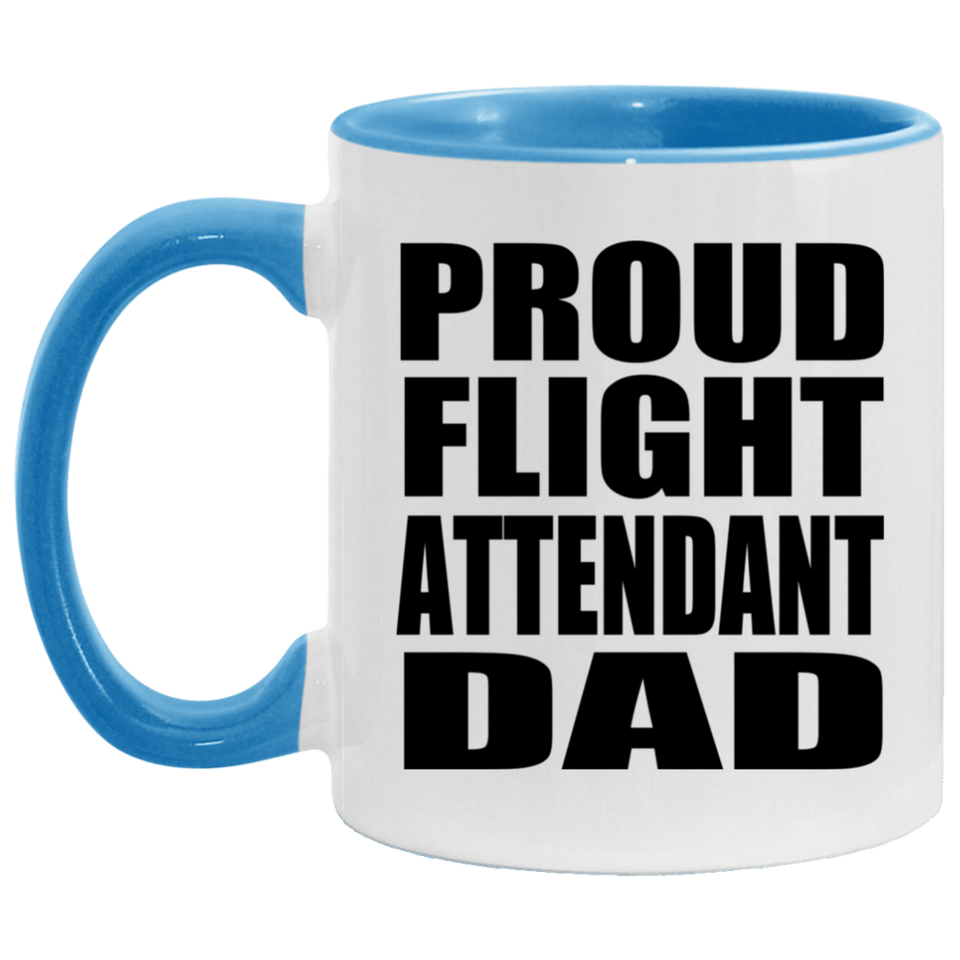 Proud Flight Attendant Dad - 11oz Accent Mug Blue
